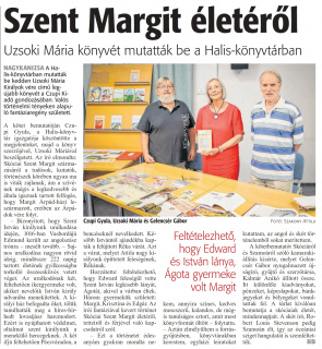 Zalai Hírlap 2024 09 12 213sz 06old - Szent Margit életéről.jpg Zalai Hírlap 2024 09 12 213sz 06old - Szent Margit életéről.jpg
